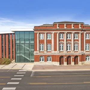 dothan opera house red building with roads