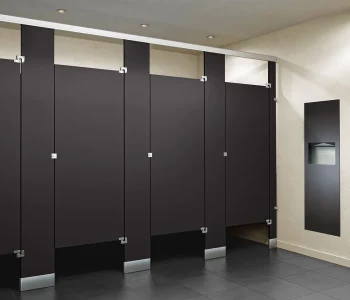 black commercial restroom partitions